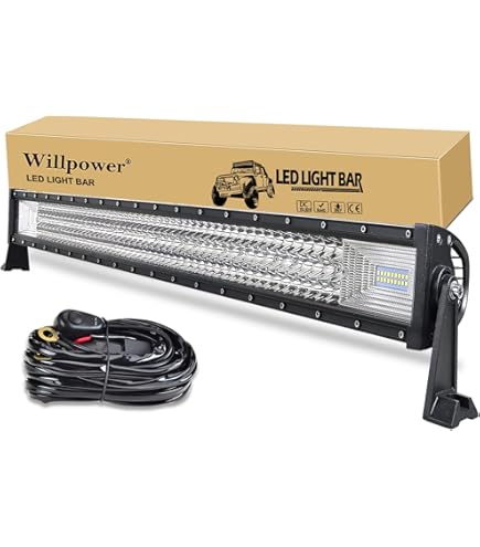 PICAA LED-lichtstrip, dubbele rij, 50 cm, 180 W, 7D, 12 V