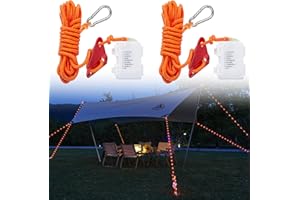 IEEILULU Cuerda para Tienda de Campaña, 4 Piezas Cuerda de Camping Ligera con Ajustador de Aluminio, Cuerdas Reflectantes para Paracord Senderismo Toldo Aire Libre (2pcs)