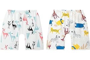 EOZY Lot de 2 Pantalon d'entraînement Culotte à Couches Lavables Bébé Coton Pantalon d'apprentissage Propreté Enfant Anti-Fuite Imprimé Cartoon