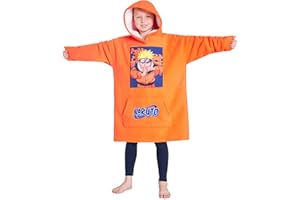 Naruto Sudadera Manta con Capucha Niños - Talla Única, Batamanta Niño, Poncho Polar, Regalos Niños, Navidad