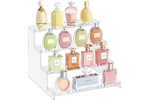 Lifewit 4-stufiger transparenter Parfümständer mit Gitter, Kunststoff Parfüm Organizer Auslage, Acryl Vitrine für Make-up, Cupcake, Dessert, Gewürz, Arbeitsplatte, Vanity, Dresser, 1 Pack, 30,48 cm