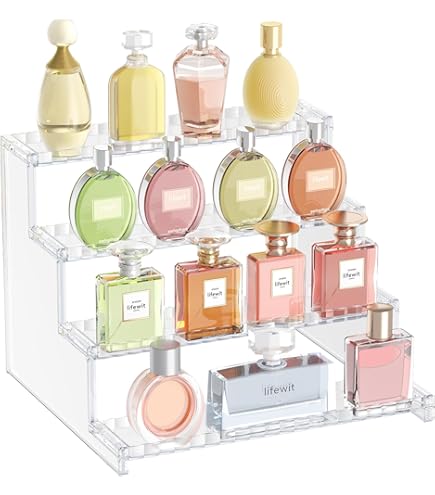 Houten Opstapplank, Metalen Frame Parfumhouder 4-laags Riser Organizer voor Cupcakes Collectibles Opslag voor Keuken Badkamer