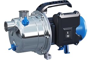 FOTING 800W Portable Garden Booster Pump, 3200 L/H Shallow Well Jet Pump, Max Water Lift 38m,Stainless Steel Self-Priming Pump Transfer Clean Water for Home Lawn Irrigation Sprinkling