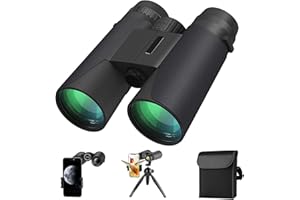KUJOONUR 12x42 HD Binoculars for Adults, High Power Opticron Binoculars with Large View, Clear Low Light Night Vision, Powerful Professional Compact Binoculars for Bird Watching Hunting Stargazing Travelling