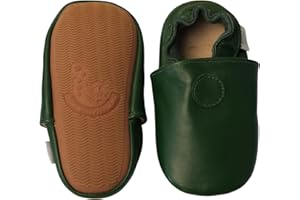 Dotty Fish Scarpine in pelle per neonati e bambini con suola in gomma. Scarpine leggere, flessibili e antiscivolo per i primi passi, marchio britannico. Bambini e bambine, taglie 18-24 mesi - 5-6 anni