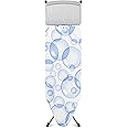 Brabantia Size C Ironing Board (124 x 45cm) 7 Height Options, Solid Steam Unit Rest Holder (Titan Oval) Non-Slip Feet, Anti-Collapse Child Locks