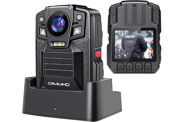 CAMMHD 4K Camera Pieton V8 32G 4400mAh 2 Batteries 14 Heures 2160P Caméra Piéton Video avec Audio IP68 H.265 avec Enregistrement Body Cam à Vision Nocturne pour la Police Ingénierie Sécurité