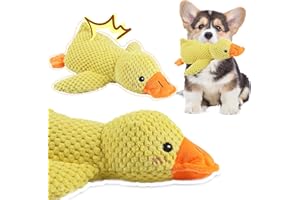 TIVUNORON Juguete para Perros Duck Quack Quack, Juguete para Perros Chirriante Pato, Mellow Dog Calming Duck Toy, Juguete Calmante para Perro, Juguete Masticable para Animales de Peluche