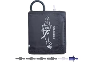 PEACEKING Bracciale Large per Misuratore di Pressione Arteriosa, 22-42 cm, con 6 Connettori Sostituibili, Compatibile con la Maggior Parte dei Misuratori Elettronici per Braccio – Solo Polsino