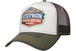 Stetson New American Heritage Trucker Cap – wielokolorowa czapka – wzór z siateczki – regulowana za pomocą Snapback – uniseks – całoroczna, szary, 52-56