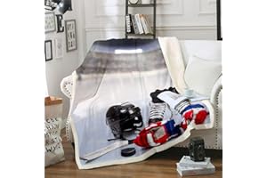 Homewish Teens - Coperta per hockey su ghiaccio, 150 × 200, giochi sportivi, in flanella, per bambini, ragazzi, adulti, uomini e donne