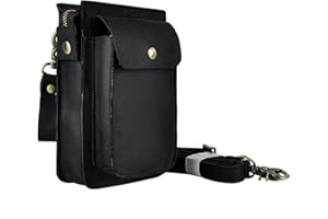 Le'aokuu Hombres Bolso pequeño Bolso al Aire Libre Bolso de Cadera Cinturón Bolso Cintura Paquete de Cintura de Fanny Paquete de Viaje Bolso Mensajero de Cuero de Vaca Bolso 021