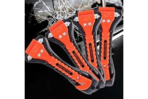 UUlioyer Martillo Rompe Cristales Coche y Cinturones, 4 Piezas Accesorios Coche, Corta Cinturones Rompe Cristales