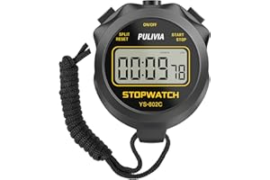 Digital Stopwatch Timer Only Stopwatch Mode, ON/Off Button No Alarm No Clock No Whistle, Silent Basic Operation Children Friendly, PULIVIA Sport Stop Watch for Coaches Kids Running Trainning