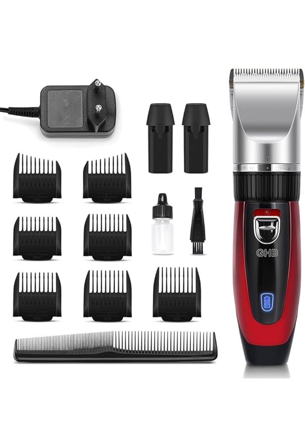 Bartschneider Herren GLAKER Haarschneidemaschine Profi 2 IN 1, Herrenhaarschneider Aus Keramik Haarschneider Herren Haartrimmer Mit 10 Kammaufsätzen 15 Längeneinstellungen 300 Minuten Autonomie Turbo Modus Rasierer Herren Elektrisch