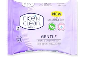 Nice 'N CLEAN Make Up Remover Pads with Micellar Water Leaving Skin Fresh and Clean, Suitable for Sensitive Skin, Biodegradable, Plastic Free Face Wipes, 30 x Pads