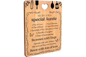 APJIELOP Auntie Gifts, Auntie Christmas Gifts, Auntie Birthday Gifts, Best Auntie Gifts, Special Auntie Gifts from Niece Nephew, Auntie Cutting Board - 'Recipe for A Special Auntie '.