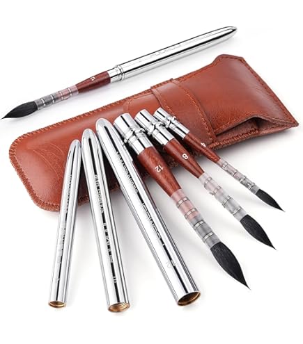 ESCODA Aquarellpinsel-Set – 3 Runde Spitzenpinsel Nr. 8, 10, 12 Aus Kunsthaar