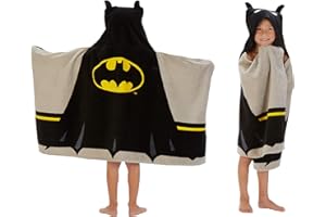 Franco Batman Kids Bath/Pool/Beach Super Soft Cotton Terry Hooded Towel Wrap, 24" x 50"