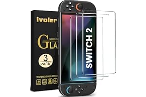 ivoler 3 Piezas Protector Pantalla para Nintendo Switch 2 Model 2025, Cristal Vidrio Templado Premium