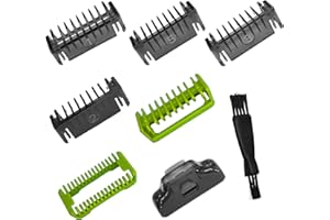 POWAKKA Pettini compatibili con OneBlade – 8 accessori guida (1/2/3/5 mm), 1 custodia, 2 pettini per zone intime e ascelle, 1 spazzola doppia – per QP25XX QP26XX QP27XX QP28XX QP65XX – accessori di rifinitura