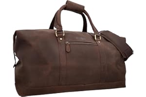 Gusti Reisetasche Leder Herren & Damen I Ruben I Echtleder Weekender Herren Leder braun | 36L Vintage Tasche mit Perfekter Größe für Kurztrips