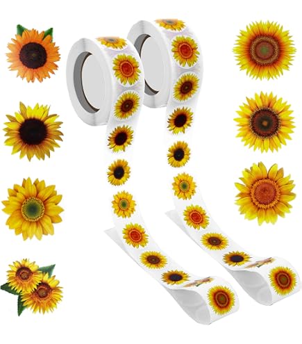 50 adesivi a forma di girasole, adesivi estetici autoadesivi, accessori