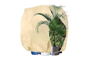 TOFFCAEA 160x180cm Housse Hivernage Plante, 80g/m² Voile Hivernage Plante Exterieur, avec Cordon de Serrage et Zipper,Protection Contre Froid et Gel, Réutilisable (160x180cm, 1 pièces)