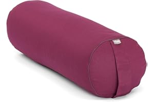 Bodhi | Yoga Bolster ECO | 100% cotone biologico | Rullo yoga con riempimento biologico di farro | Lavabile | Cuscino rotondo per esercizi di yoga restorativi, grande 65 x 20 cm