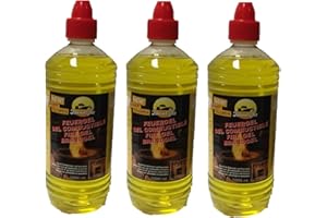 FARMLIGHT 3 x 1 Liter Flaschen Brenngel Gelkamine Ethanolkamine Wandkamine Gel Bioethanol
