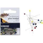 KORBOND Sewing Pins - Glass Headed Fabric Pins - 100 Pins - 3cm Length
