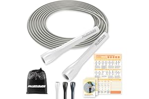 PALECLOUDS Springseil Verstellbares für Speed Skipping, PVC Springseil Erwachsene Fitness für Damen, Herren und Kinder, 3M Leichtes Springseil Mit Trainingsposter und ABS Rutschfester Griff