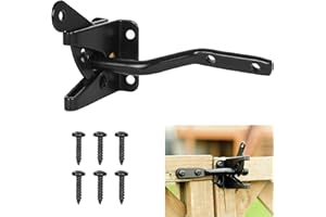 Sandiyago Chiavistello per cancello da giardino per cancelli in legno, blocco a gravità, chiusura automatica per cancello automatico, resistente, nero per porte esterne