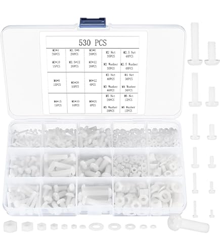 Bulloni Plastica M3 M4 Set Di Viti A Testa Esagonale In Nylon/Plastica - Bulloni Di Fissaggio Leggeri M3 M4 M5 M6 M8 M10 Viti Nylon