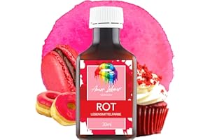 ‎AMOR LABOUR AMOR LABOUR Professional Lebensmittelfarbe ROT 30ml | Premium Quality Food Coloring | BIG SIZE | Zum Färben von Teig, Dessert, Muffin, Macaron und alle anderen Lebensmittel | In EU hergestellt!