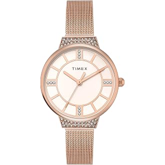 TIMEX Rose Gold Round Dial Analog Women's Watch - TWEL22402