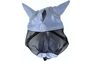 TYSONS BREECHES Fliegenmaske ohne Nasenteil MIT Ohren Fliegenhaube Lissy Minishetty Mini Shetty viel Augenfreiheit! Tysons Minipony Falabella Fliegenschutz (Shetty, Grau - Schwarz)