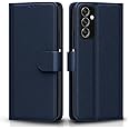 Pikkme Samsung Galaxy M13 4G Flip Case Leather Finish | Inside TPU with Card Pockets | Wallet Stand and Shock Proof | Magnetic Closing | Complete Protection Flip Cover (Blue)