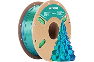 PLA Filament 1,75 mm Silk, ENISINA Filament PLA Shiny Silky Shine do drukarek 3D, Precisão Dimensional +/- 0,03 mm, 1kg (Niebieski & Zielony)