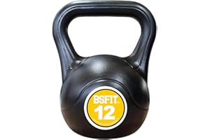 BSFIT pesas rusas, kettlebell de Hormigón y hierro con Mango Ergonómico. pesas 5kg, pesa 8 kg, pesas rusas 12kg, kettlebell de 10 kg Entrenamiento Muscular en casa y Gimnasio