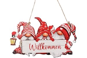 GEBETTER Frohe Weihnachten Anhänger Holz Willkommen Bastelset Bunte bemalt Holzbastelset Weihnachtsschmuck zum Basteln Deko Hänger Dekoration Fensterhänger mit Schnur zum Aufhängen Weihnachtsdeko