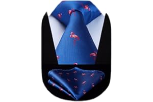 HISDERN Corbatas para Hombre con Motivo Animal Modernas Elegante Conjunto Corbata y Pañuelo de Boda Business