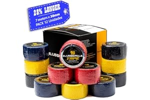 BLUEGORILLA Tape Crosstraining, Esparadrapo Deportivo - Venda elastica cohesiva y autoadhesivas - Pack 6 y 12 - Llavero en 6 Pack. (12 Unidades 38mm x 7m)