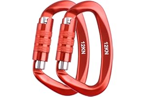 Azarxis Karabińczyk z Szybkim Zapięciem o Nośności 12KN, Nierdzewny i Ultralekki, Karabińczyk, Breloczek do Kluczy z Aluminium, do Hamaka, na Kemping, do Wędkowania