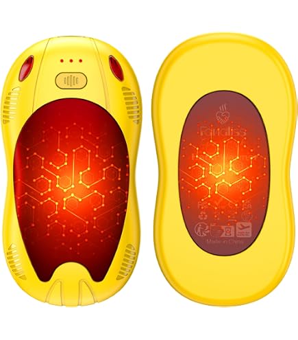 Lot De 2 Chauffe-mains Rechargeables 10000mAh - 3 Températures (40-55°C) - Pour Extérieur, Camping, Hiver - Design Iron Man