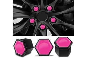 Biomar Labs Set of 20pcs Car Wheel Nut Caps Bolt Cover 19mm Universal with Removal Tool Pink LC 40