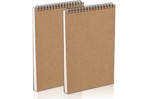 Yordawn Sketchbook A5 Sketch Book 160GSM Sketch Pad Drawing Pad with 30 Sheets/ 60 Pages Spiral Bound Kraft Cover Hardback Blank Art Book, 2 Pack