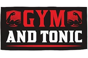 STAMPATEK Asciugamano Palestra in Microfibra Gym and Tonic Telo Panca Sala Pesi Fitness ad Asciugatura Rapida Sport Antiscivolo 50x100 cm