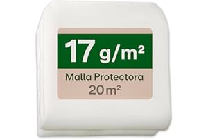 Praknu Malla Térmica para Plantas 17g/m² - 20m² (2 x 10m) - Tela Transpirable para Huertos - Protección contra Heladas, Plagas y Malezas - Permeable al Agua y Estabilizada con UV