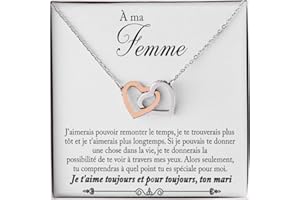 Bramart Collier pour femme Or, Argent - Idées cadeaux pour elle événement spécial, Anniversaire ou Noël - Coffret avec dédicace comprise